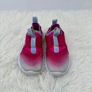 NIKE Kids Girls Pink Gradient Sneakers easy slip on shoes size 7.5